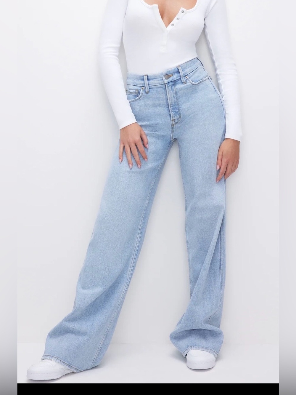 Ladies Good American Good Skate Wide Leg Jeans - Sz 6/28